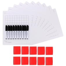 Classmates Lightweight Whiteboards - Non-Magnetic - A4 Gridded - pack of 35
